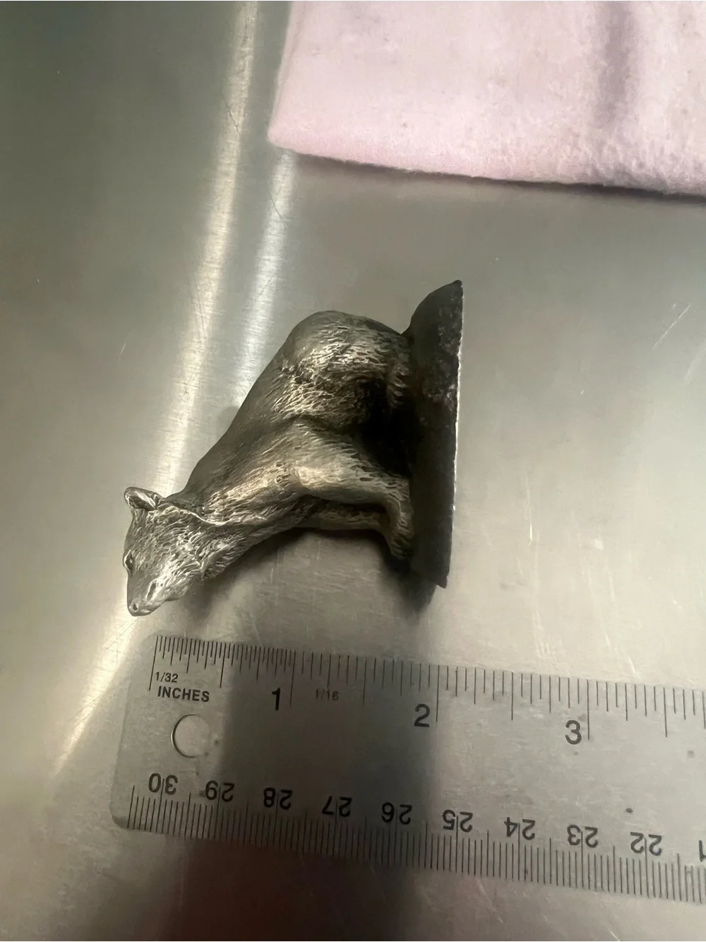 Heavy Small Pewter Bear Figurine